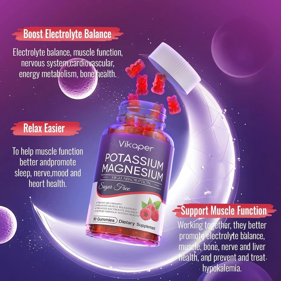 Gomitas Potasio Magnesio 1200 mg para Adultos 90 Unidades (Pack de 1) Foto 3 de 4