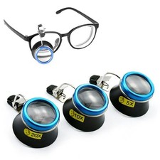 Clip-On Eyeglass Magnifier 5X 10X 20X Loupe W...