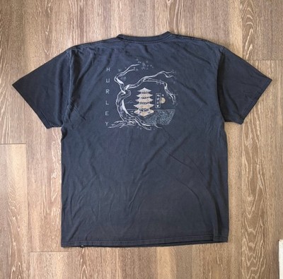 Hurley Black Graphic Pagoda T Shirt Men s Size XL