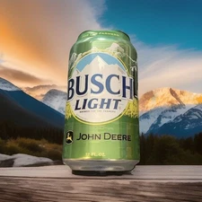 Busch Light John Deere Tracks Tractor Green 12 oz Empty Beer Can For Farmers