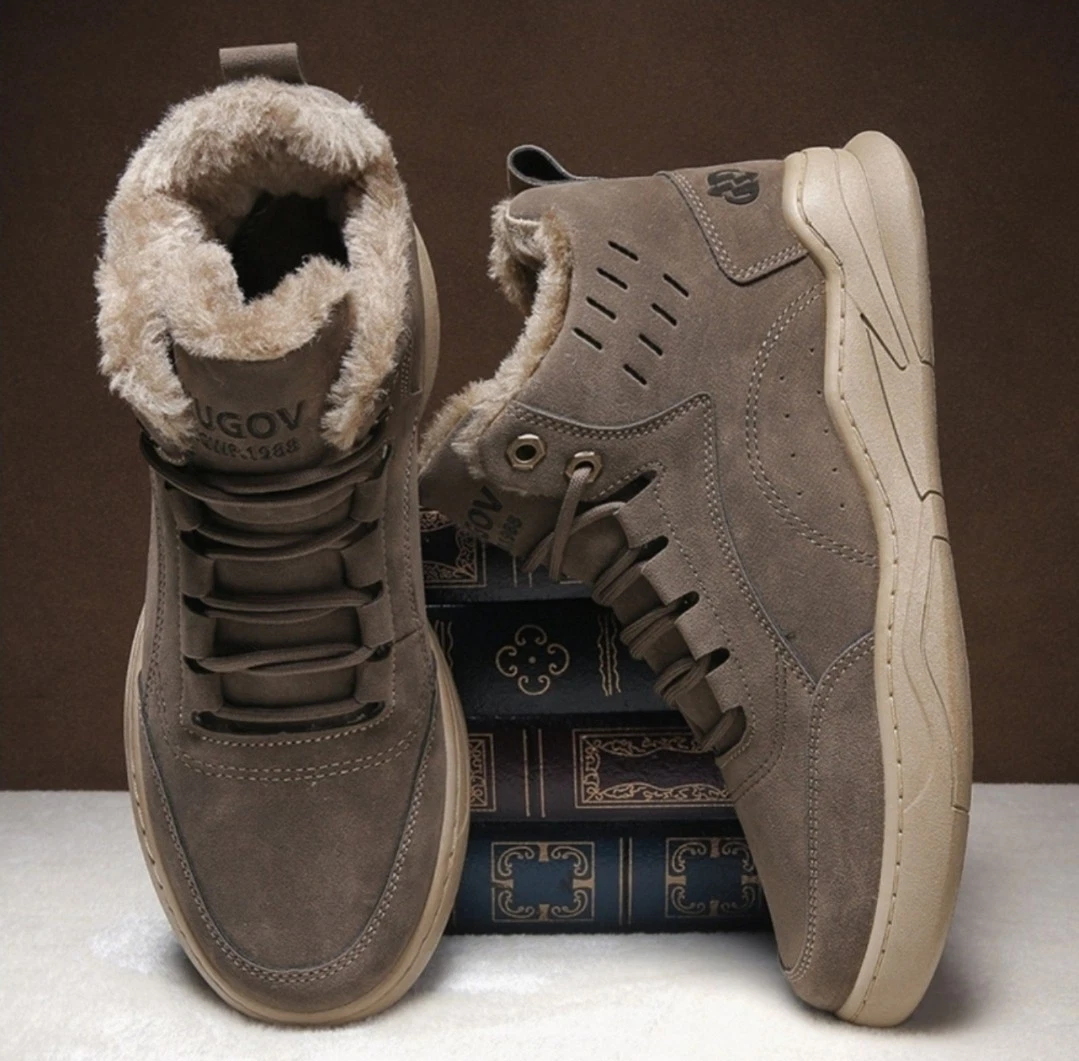 Men's Winter Warm Shoes, Anti-Skid Snow Boots, Outdoor Casual