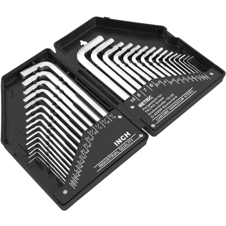 30x INNENSECHSKANT SCHLÜSSEL SATZ ZOLL + METRISCH SECHSKANT für INBUS SCHRAUBEN - Bild 3 von 4