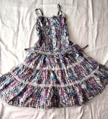 Zolla Italy Women's Girls Sun Dress Fit & Flare 100% Cotton Lined Size XXS