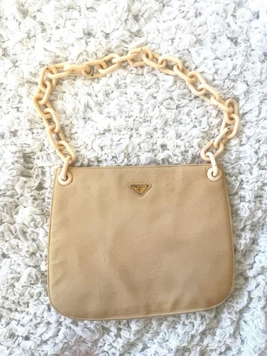 Sac bandoulière PRADA nylon authentique rose beige moyen femme Italie 116220