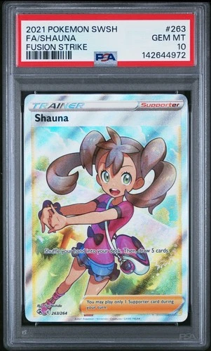 PSA 10 Shauna FA Fusion Strike 263/264 SWSH GEM MINT Graded Pokemon Card