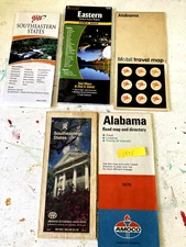 Vtg Lot Of 5 SouthEastern States Road Maps Assorted Dates, Conditions