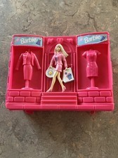 1999 Barbie Doll Carrying Case Mattel Pink Take Along Doll Trunk Closet