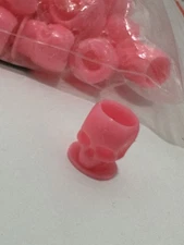 2 Bags Of 50 Each Tattoo Ink Caps Disposable Skull Cups Plastic Pink