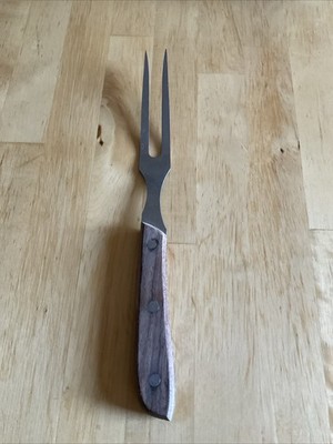 Vintage Kitchen Delite Stainless Steel Carving Fork Wood Handle Japan