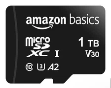 Amazon Basics microSDXC Memory Card with Full Size Adapter, A2, U3