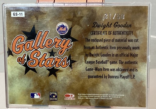 2005 DONRUSS DWIGHT GOODEN DIAMOND KINGS CERTIFIED AUTO AUTOGRAPH JERSEY 31/50 - Picture 2 of 3