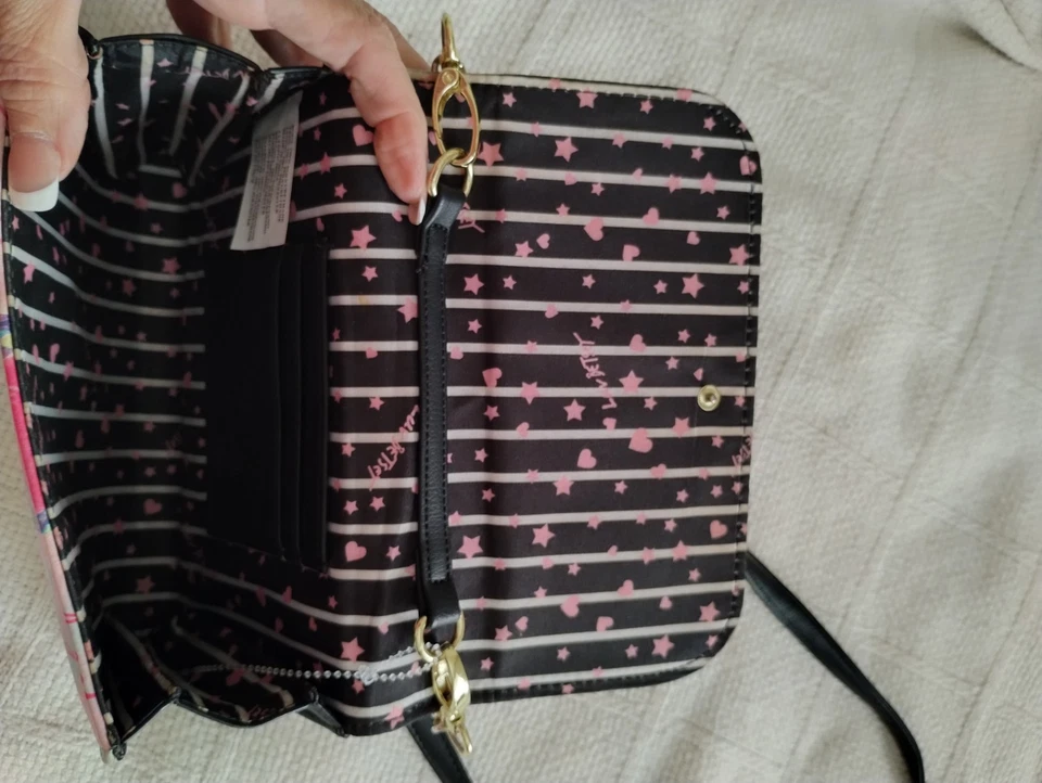 Luv Bestie Print Crossbody/Clutch Handbag Purse Removable Strap - Image 3 of 4