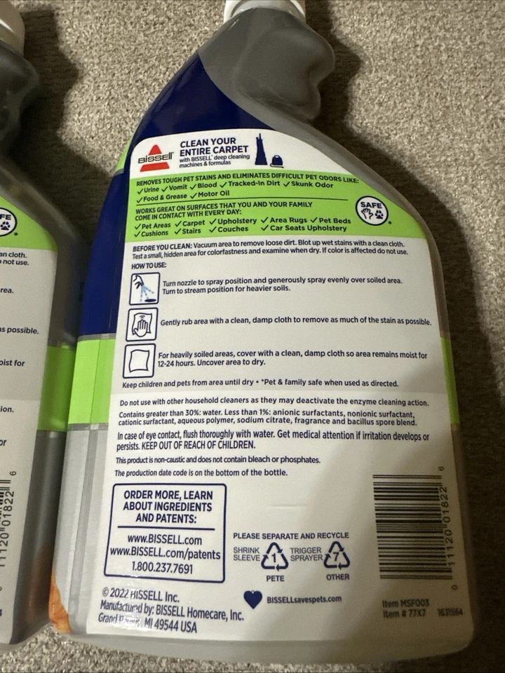Bissell Pet Pro Stain and Odor Eliminator with Enzyme Action 2 Pack. Fast Ship - Image 3 of 4