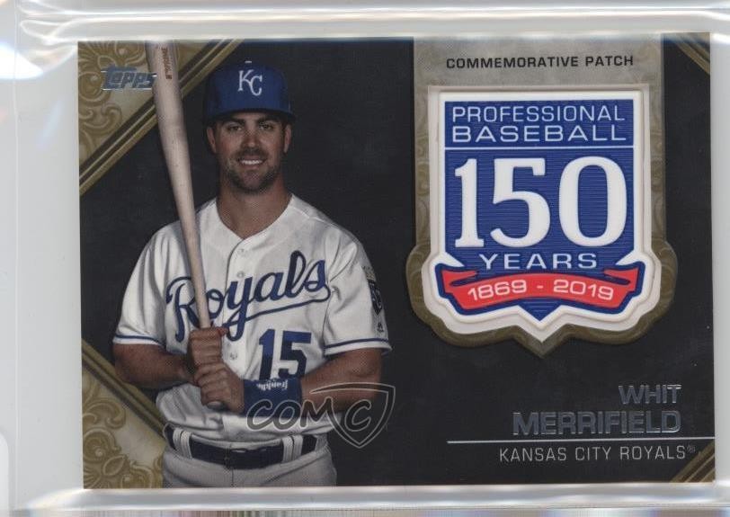 2019 Update 150th Anniversary Manufactured Gold 23/50 Whit Merrifield Patch jg3