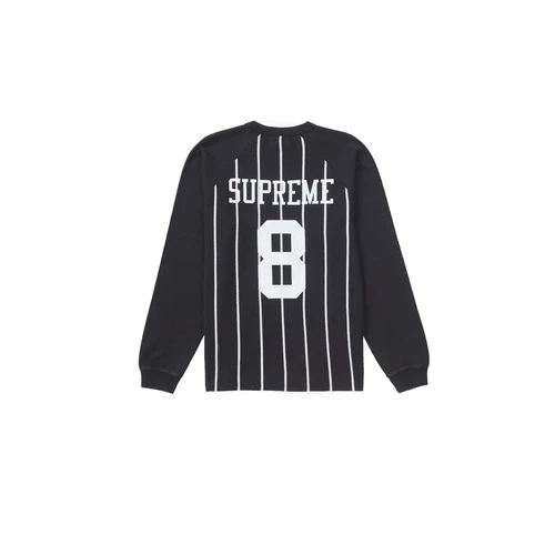 Haut noir Raglan L/S rayé suprême à la main taille : XXL