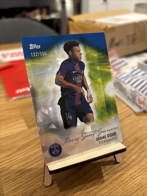 Désiré Doué 2025-26 Topps PSG Team Set Pitch Pursuits Blue Icy /150 #33