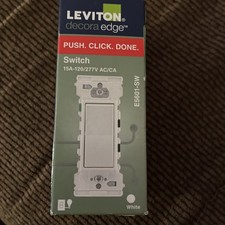 Leviton Decora Rocker Single-Pole AC Quiet Switch 15 Amp 120/277 Volt 5601-2W