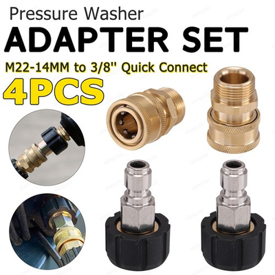 #ad 4 Pack Quick Release Couplers M22 14mm to 3 8quot; Pressure Washer Hose Connect $16.99