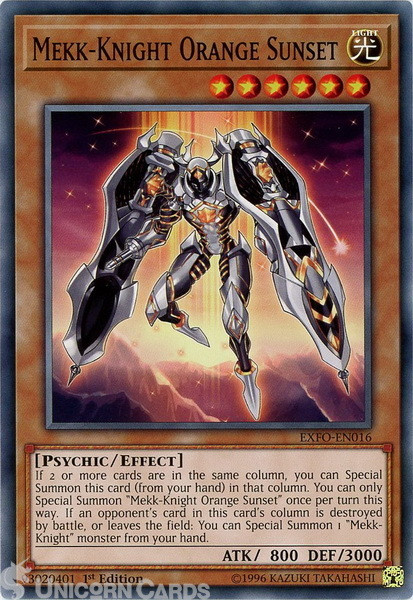 EXFO-EN016 Mekk-Knight Orange Sunset Common 1st Edition Mint YuGiOh Card