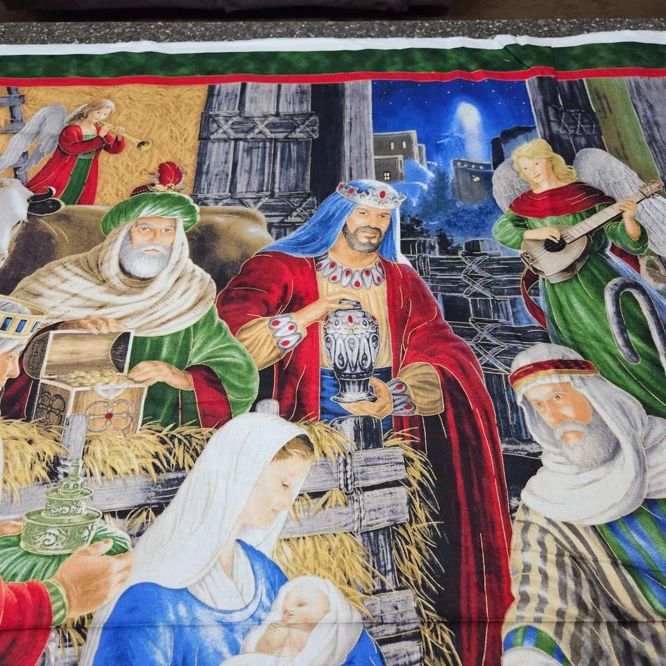 Rejoice Panel 35x42 Liz Goodrick Dillon Quilting Treasures Nativity Christmas - Image 3 of 4