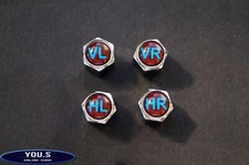 4 Stück Ventilkappen mit Reifenmarkierung für Auto PKW z.B. Opel Ford TS