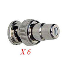 BNC Male to RCA Female adapter for Security camera, AV adapter Lot 6 pieces
