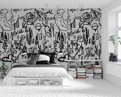 3D Abstract Comics Design Self-adhesive Removable Wallpaper Murals Wall 38