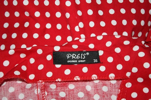 PREIS DAMENKLEID ROCKABILLY STRETCH TÜLL PUNKTE SCHULTERFREI D36 ROT WEISS ! - Bild 4 von 4