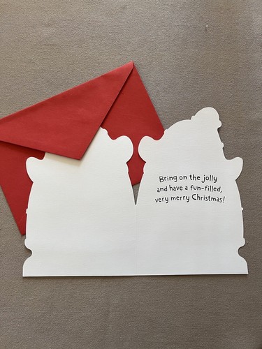6 Santa Clause Glittered Christmas Greeting Cards~4 3/4” X 7 1/4”~New In Package - Picture 3 of 4