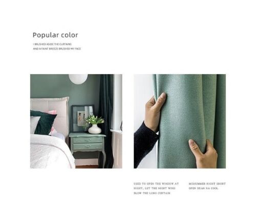 Cortinas opacas para sala de estar de lujo algodón lino puerta ventana doble cara - Imagen 20 de 31