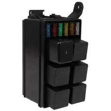 Waterproof 12 Slot Relay Box ATC/ATO 6 Way Fuses Holder Block Metallic Pins Kit