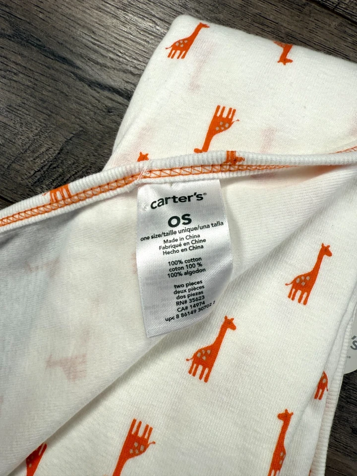 Cobertor receptor girafa laranja novo Carter's bebê menina menino - Imagem 2 de 2