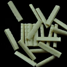 Lots of 50 pcs Acoustic Guitar Slotted Nuts Upper Saddles Bridge Ivory White