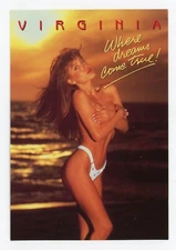 Postcard People Woman Model  Swimsuit Chrome Unposted  Bikini Dreams come true