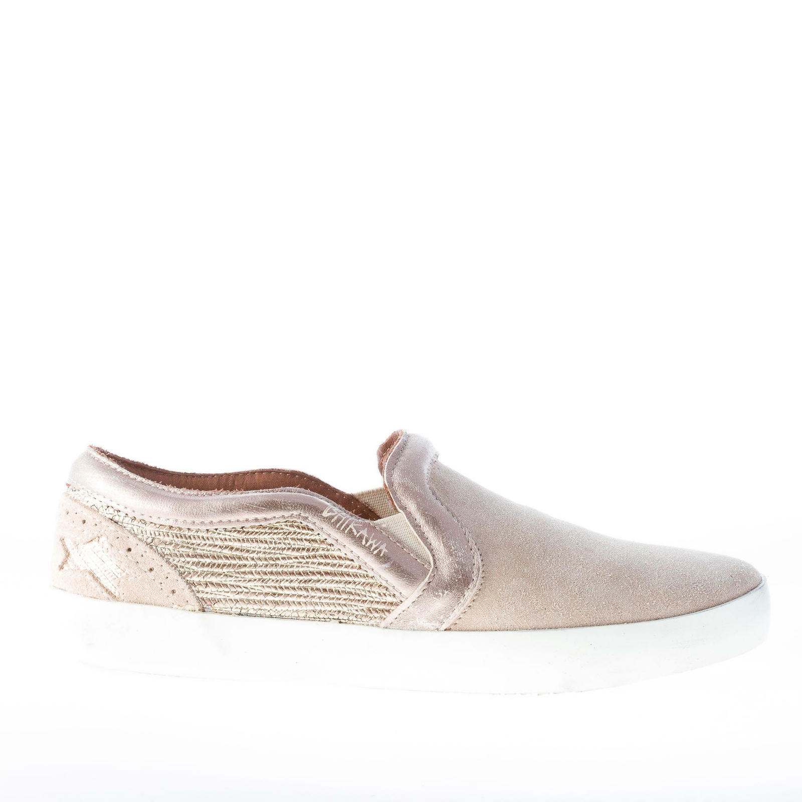 Женские туфли-слипоны ISHIKAWA scarpe donna бежевого цвета от più pelle oro