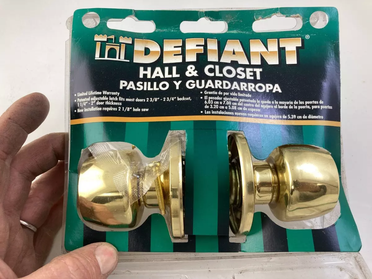 Defiant Hall and Closet Lock Set Doorknob Set ~ Soiled Packaging