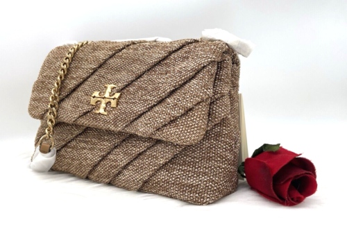 AUTH NWT Tory Burch Small Kira Draped Raffia Convertible Shoulder Bag In Camel - Picture 21 of 21