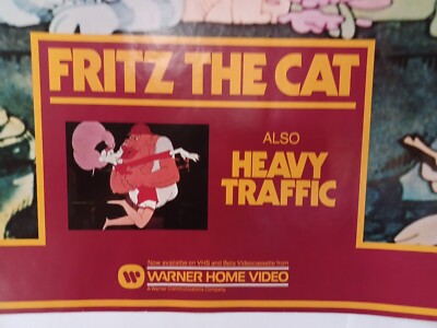 FRITZ the CAT also HEAVY TRAFFIC Warner Home Video 20x30 In POSTER