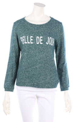 ba&sh Sweatshirt Statement Print F 1 = D 34 teal