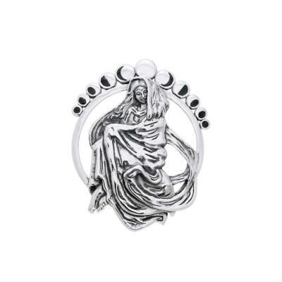 Mondphase Mondfinsternis Fee 925 Sterling Silber Anhänger edler Schmuck