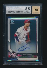 BGS 8.5 CARTER KIEBOOM 2018 BOWMAN CHROME AUTO 10,9.5,9.5 (NATIONALS) SUBGRADES!