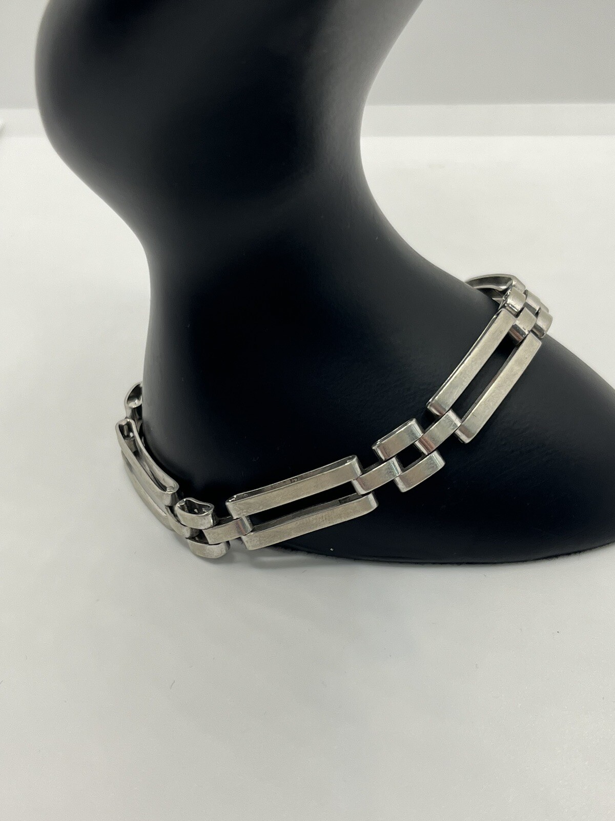 Wells sterling silver rectangle link bracelet vin… - image 5