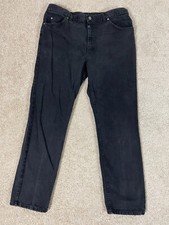 Vintage Lee Denim Jeans Mens 38x32 USA Regular Fit Straight Leg 5-Pockets Black