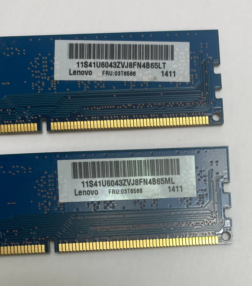 8GB (2 x 4GB) SK Hynix Lenovo 03T6566 PC3-12800U DDR3 Non-ECC Computer Memory - Image 4 of 4