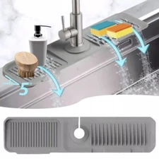 24 Inch Kitchen Sink Mat Tray Organizer Draining Protector Sponge Holder