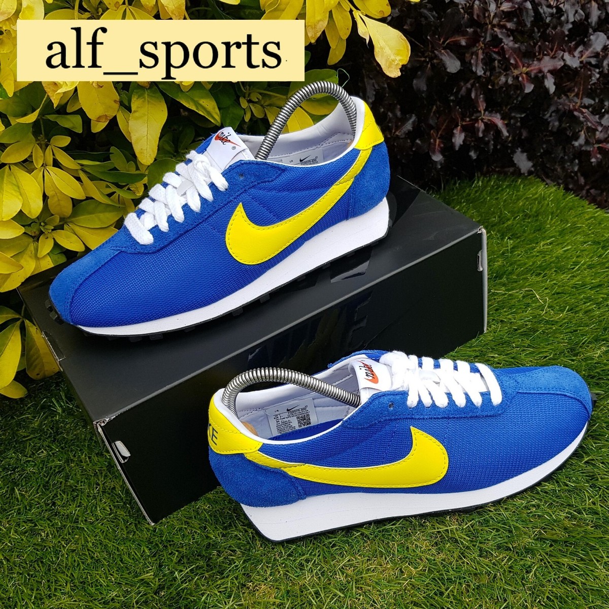 nike trainers blue and yellow