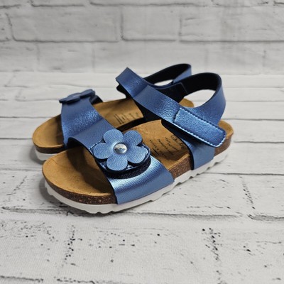Lico Mädchen Bioline Florent V Sandale Gr. UK 6 Kinder Leder Innensohle blau Blumen