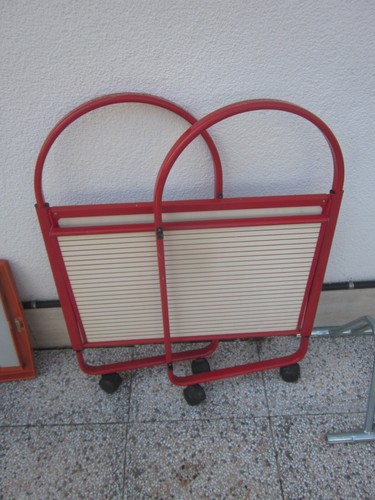 CARRELLO PORTAVIVANDE RICHIUDIBILE CON RUOTE ANNI '80 VINTAGE DESIGN - Foto 2 di 3