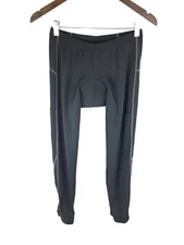 Novara Womens Biking Cycling Padded Cropped Pants Size Medium Black Zip Ankle
