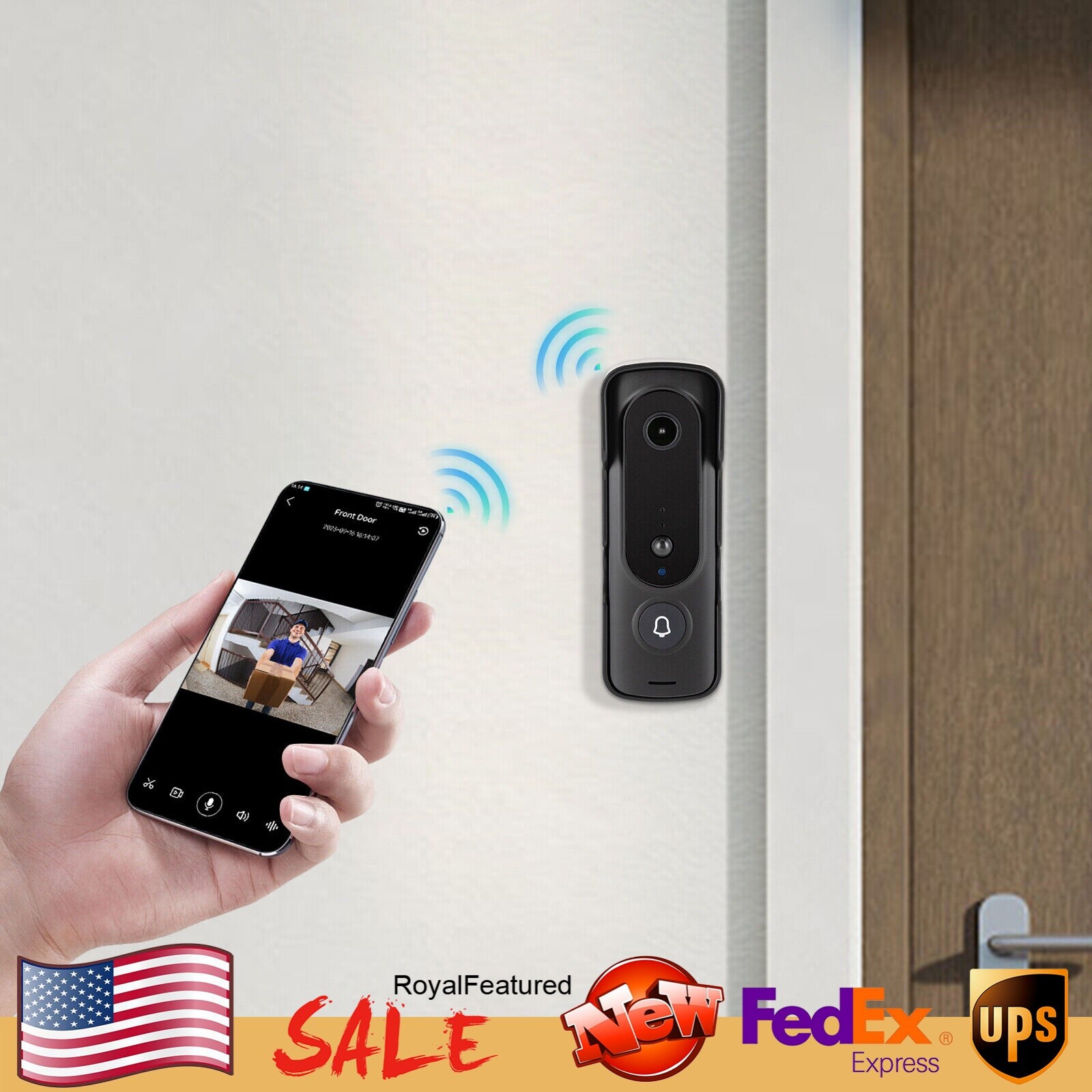 Wireless Door Bell Camera With Chime WiFi Ring Doorbell Security Camera Wifi